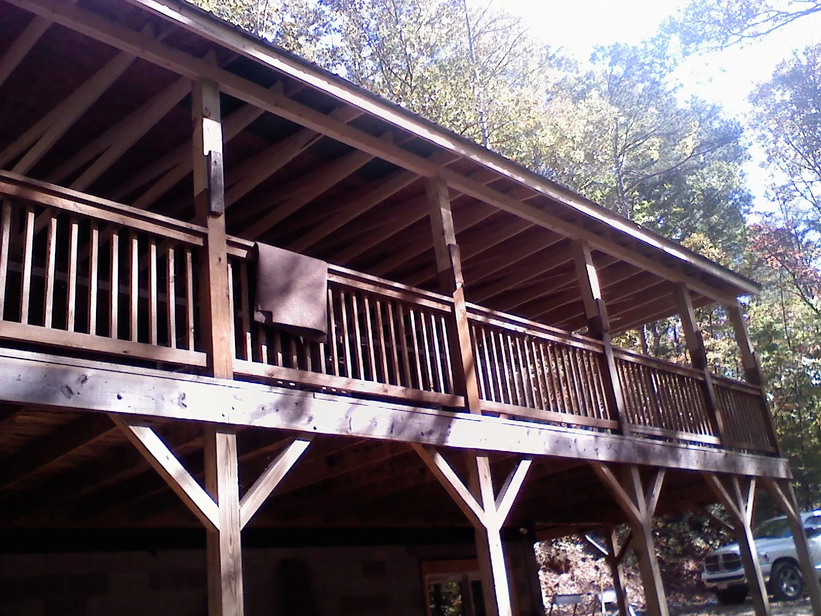 Timber framing under a new elevated porch and deck — Roof Leak Repair in Willis by Roofing Brothers